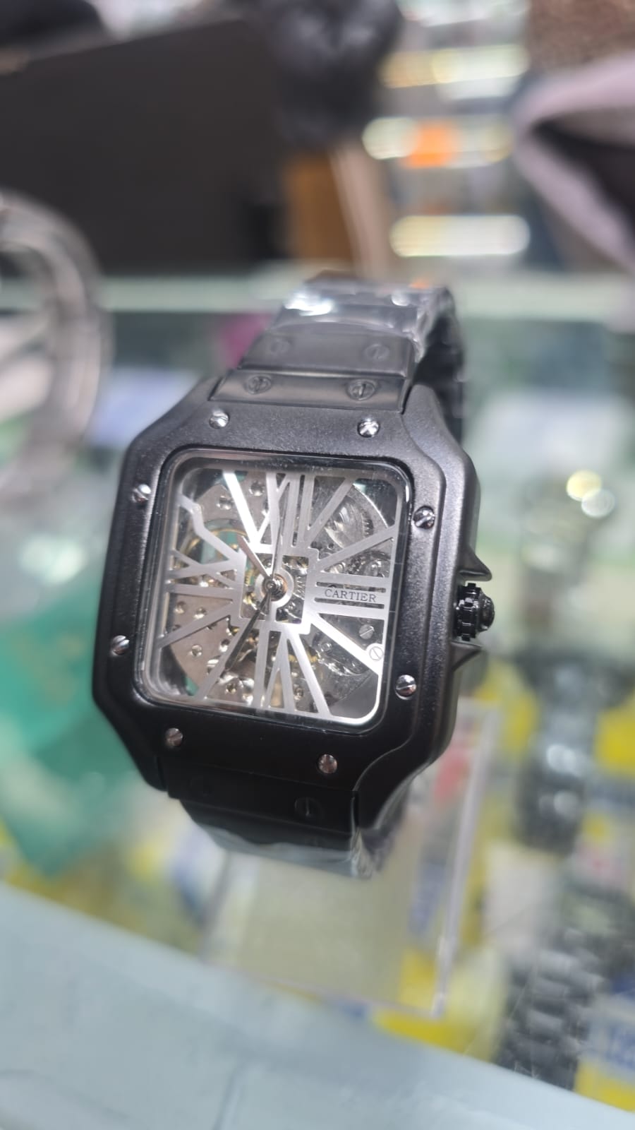 RELOJ ROLEX CARTIER NEGRO AUTOMÁTICO